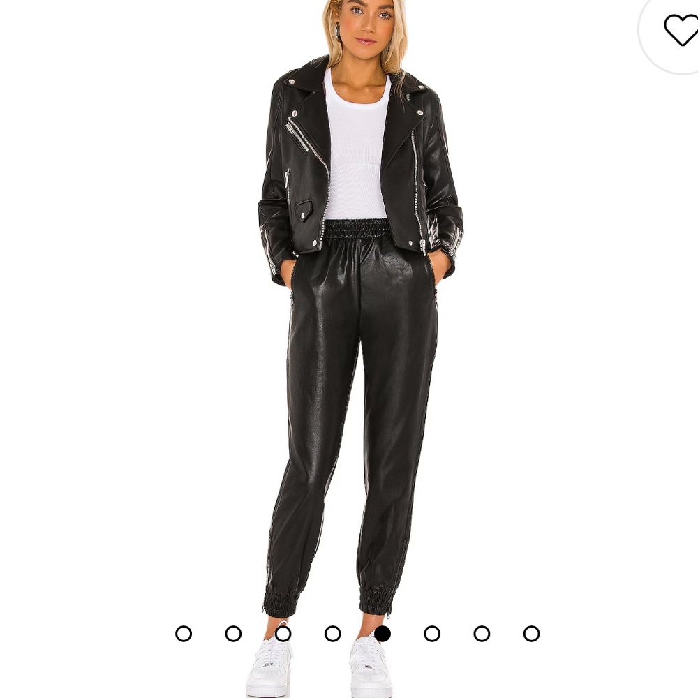 Revolve Superdown Rinah Faux Leather Jogger Pants in Black